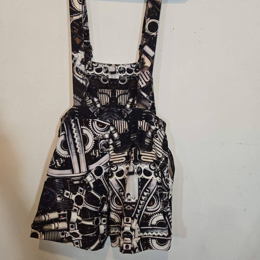 Black Milk Steampunk Shorts Overalls Romper Size Medium - Picture 2 of 8